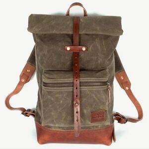 Bradley Mountain The Biographer Waxed Canvas Rucksack Backpack Field Tan
